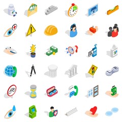 Person care icons set. Isometric style of 36 person care vector icons for web isolated on white background