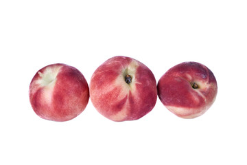 Ripe tasty peach fruit isolated on white background