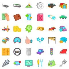 Auto repair icons set. Cartoon style of 36 auto repair vector icons for web isolated on white background