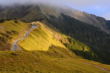 Beautiful Landscape and clouds at sunset in Hehuan Mountain, Nantou, Taiwan