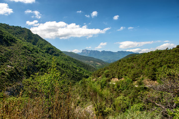 mountain landscape in the Drome in France