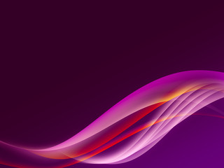 Abstract header color wave design element with purple lighting effect. Purple line and wave.