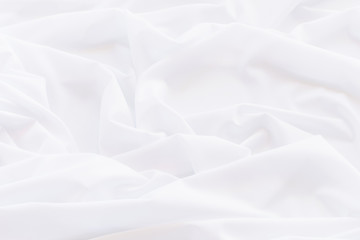 White fabric background and texture, Crumpled of white satin for abstract and design,