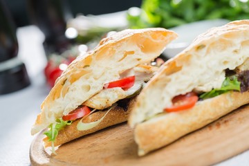 Sandwich on a cutting board