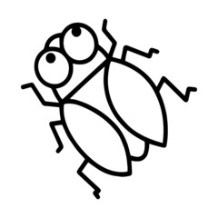 Cute firefly cartoon illustration isolated on white background for children color book