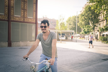 man with a vintage bicycle