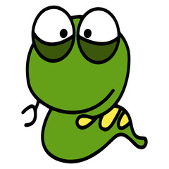 Snake cartoon illustration isolated on white background for children color book