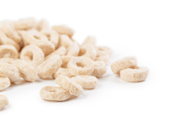 Corn rings for breakfast isolated on white background