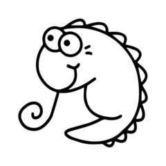 Gecko cartoon illustration isolated on white background for children color book