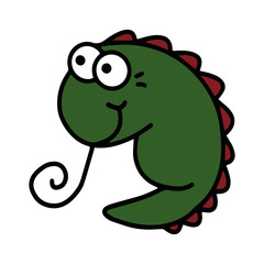 Gecko cartoon illustration isolated on white background for children color book