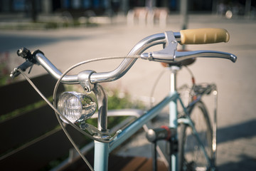 man with a vintage bicycle