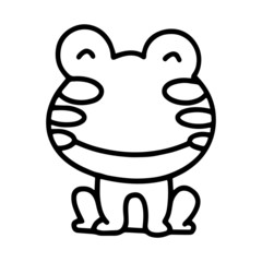 Cute frog cartoon illustration isolated on white background for children color book
