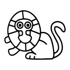 Monkey cartoon illustration isolated on white background for children color book