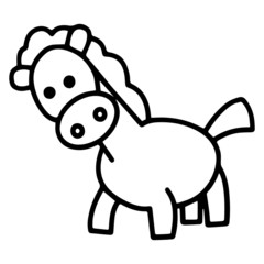 Horse cartoon illustration isolated on white background for children color book