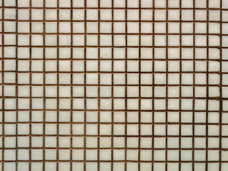 Texture of white mosaic on the wall. Mockup. Background