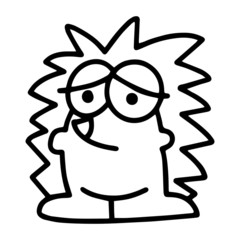 Porcupine cartoon illustration isolated on white background for children color book
