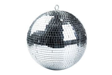 Disco ball closeup isolated on white background