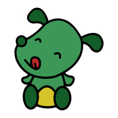 Cute dog cartoon illustration isolated on white background for children color book