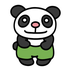 Panda cartoon illustration isolated on white background for children color book