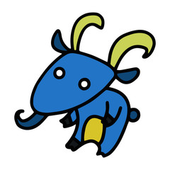 Goat cartoon illustration isolated on white background for children color book