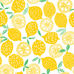 Lemon seamless pattern vector illustration