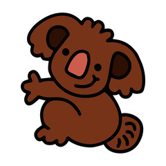 Koala cartoon illustration isolated on white background for children color book