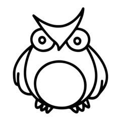 Cute owl cartoon illustration isolated on white background for children color book