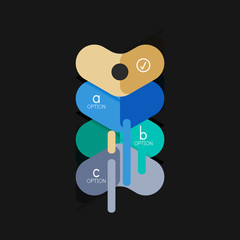 Flat design geometric infographics, arrow shape vector sticker or label, price tags, offer promotion badge, icon design, paper style layout for data graphic visualization step by step process, for