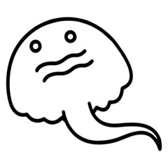 Ray cartoon illustration isolated on white background for children color book