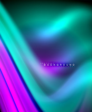 Neon holographic fluid color wave for web, wallpaper, pattern, texture and background