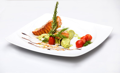 Grilled salmon and vegetables
