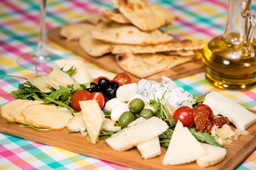 Cheese plate served in the restaurant
