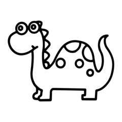 Diplodocus cartoon illustration isolated on white background for children color book