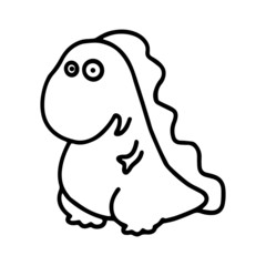 Dinosaur cartoon illustration isolated on white background for children color book