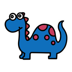 Diplodocus cartoon illustration isolated on white background for children color book