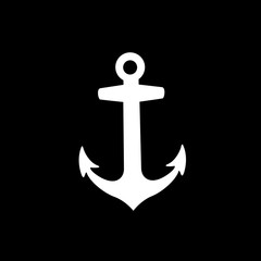 anchor armature icon isolated on black background.