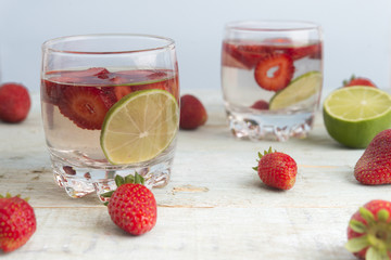 Water with strawberry