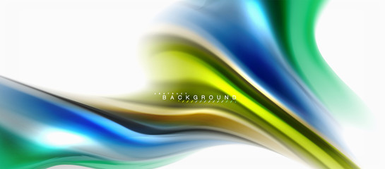 Fluid liquid mixing colors concept on light grey background, curve flow, trendy abstract layout template for business or technology presentation or web brochure cover, wallpaper