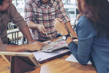 Fototapeta premium Business conferencing concepts for work planning. Teamwork concept