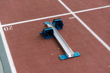 Starting block on running track