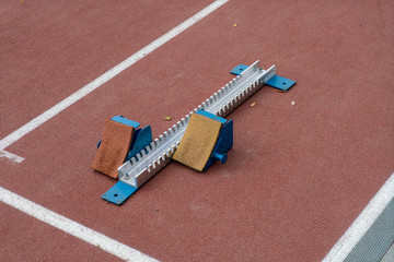 Starting block on running track