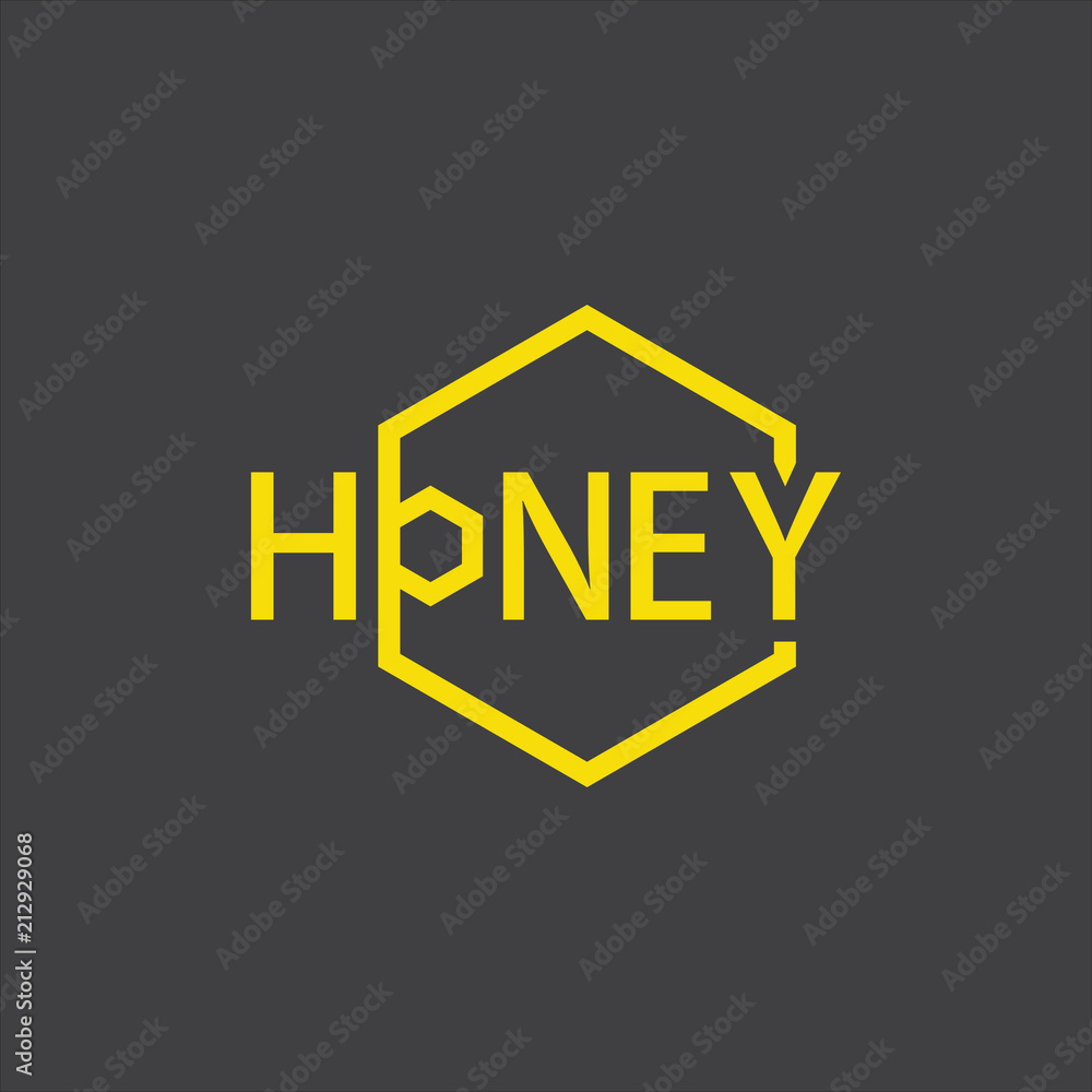 Wall mural Honey logo design