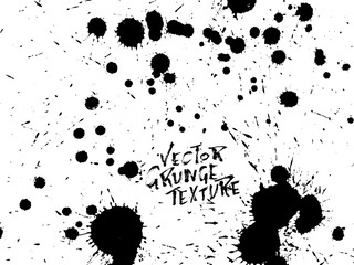 Handdrawn grunge texture. Abstract ink drops background. Black and white grunge illustration. Vector watercolor artwork pattern.