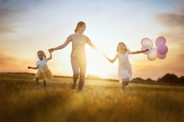 family playing outdoor