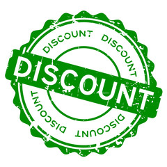 Grunge green discount word round rubber seal stamp on white background