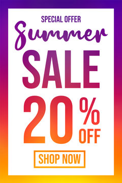 Summer Sale - colourful poster. Vector.