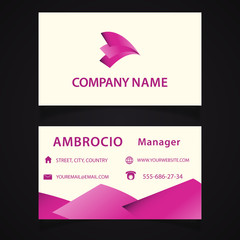 Presentation Card Purple Paper Logo