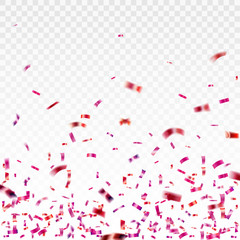 Fototapeta na wymiar Stock vector illustration pink confetti isolated on a transparent background EPS 10