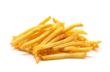 potato fry on white isolated background