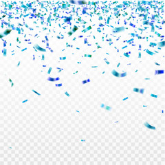 Stock vector illustration blue confetti isolated on a transparent background EPS 10